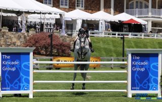 Georgina Bloomberg clears The Kincade Group fence on the Grand Prix Field at Old Salem Farm; photo © Jump Media