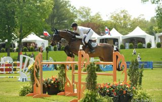 McLain Ward and HH Carlos Z won the $35,000 Welcome Stake of North Salem CSI3* on Thursday, May 18, during the 2017 Old Salem Farm Spring Horse Shows at Old Salem Farm in North Salem, NY; photo © The Book