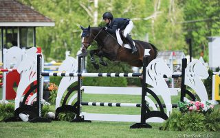 Sydney Shulman rode Venice to win the $5,000 Under 25 1.45m, presented by Douglas Elliman Real Estate, on Friday, May 19, during the 2017 Old Salem Farm Spring Horse Shows at Old Salem Farm in North Salem, NY; photo © The Book