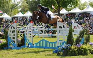 Andrew Ramsay and Cocq a Doodle won the $130,000 Empire State Grand Prix CSI3*, presented by The Kincade Group, on Sunday, May 21, to conclude the 2017 Old Salem Farm Spring Horse Shows at Old Salem Farm in North Salem, NY. Photo by The Book