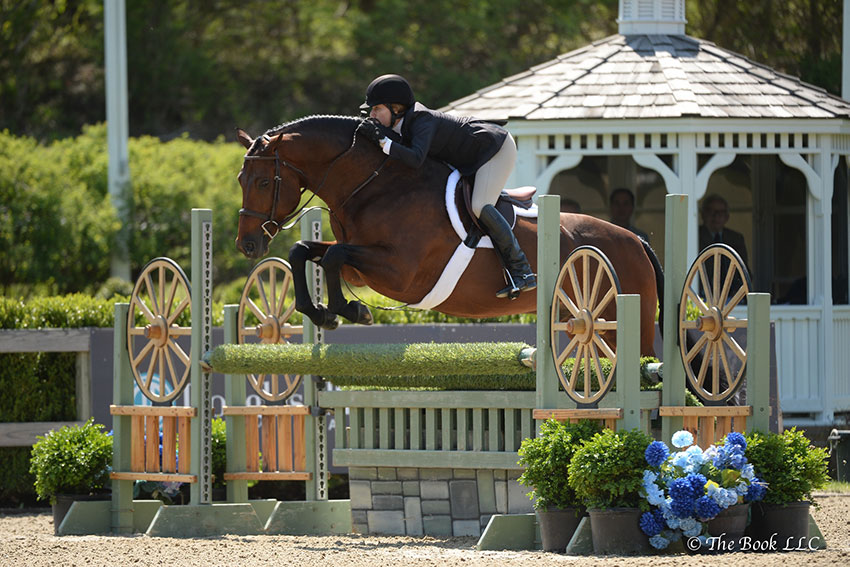 True Story and Holly Orlando jumped to a champion ribbon in the Green Conformation Hunter Division, which won them Grand Hunter Champion honors during the 2018 Old Salem Farm Spring Horse Shows at Old Salem Farm in North Salem, NY. Photo by The Book